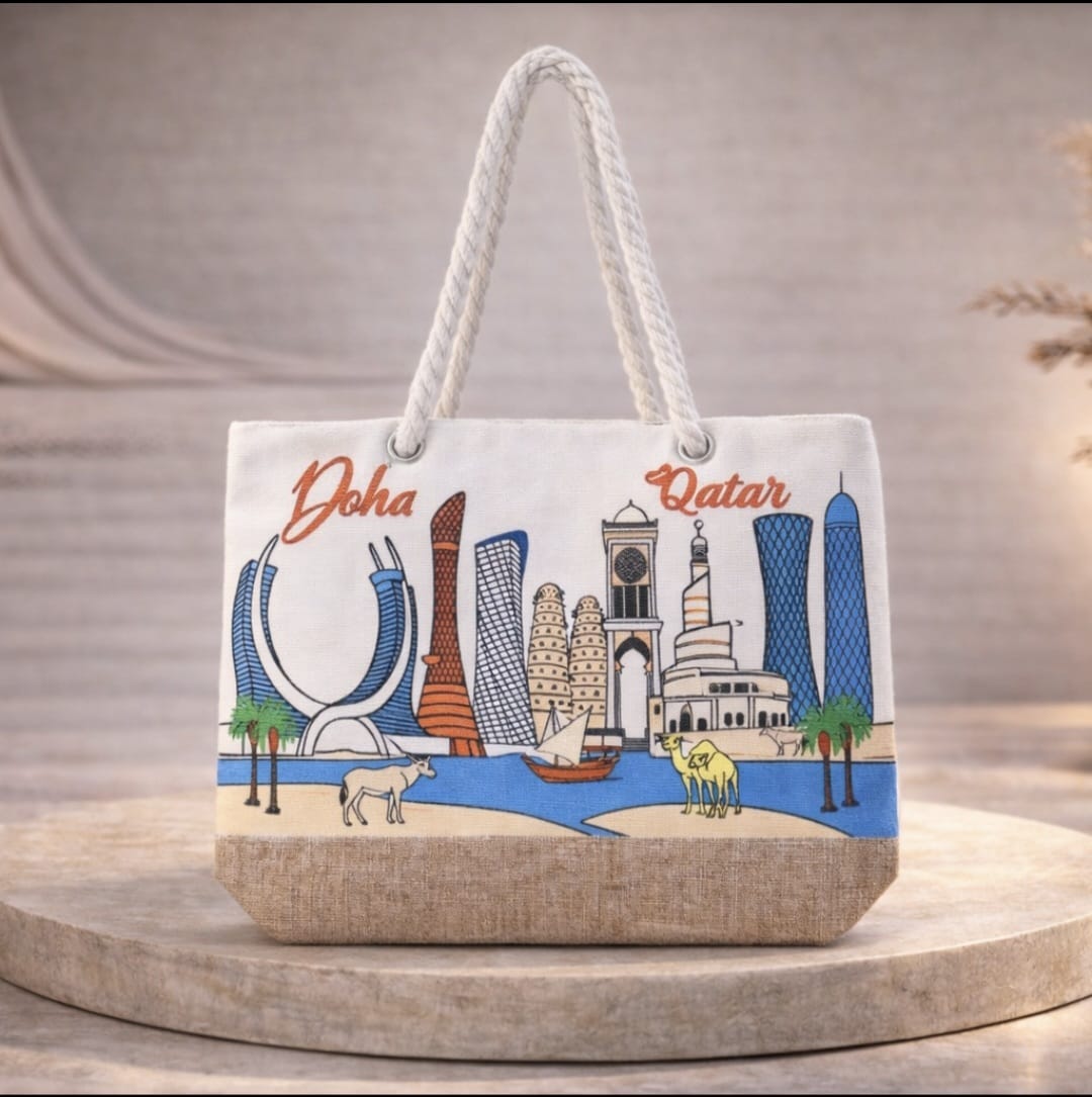 Qatar Floral Landmark Tote