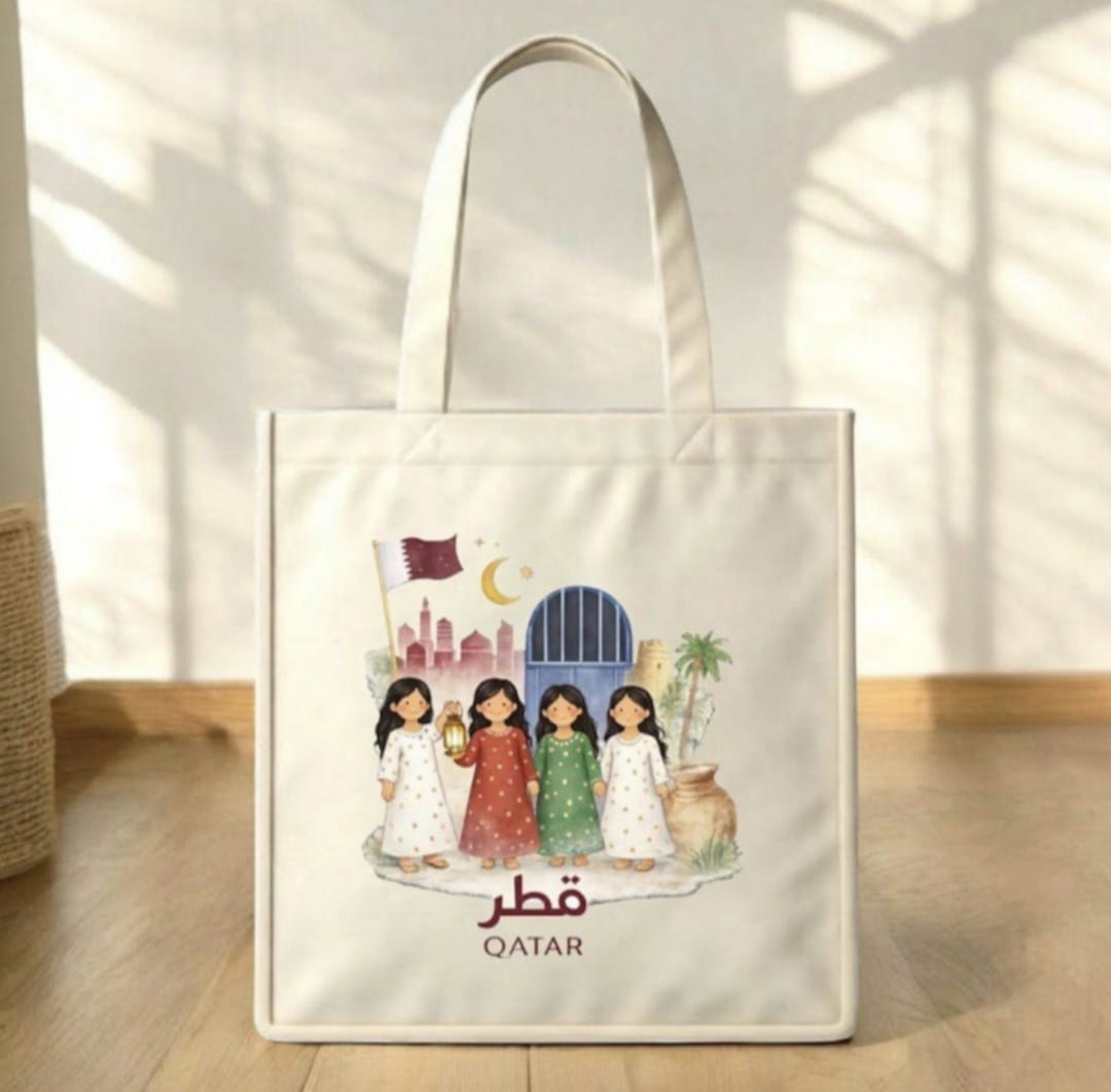 Qatar Cultural Girls Illustration Tote