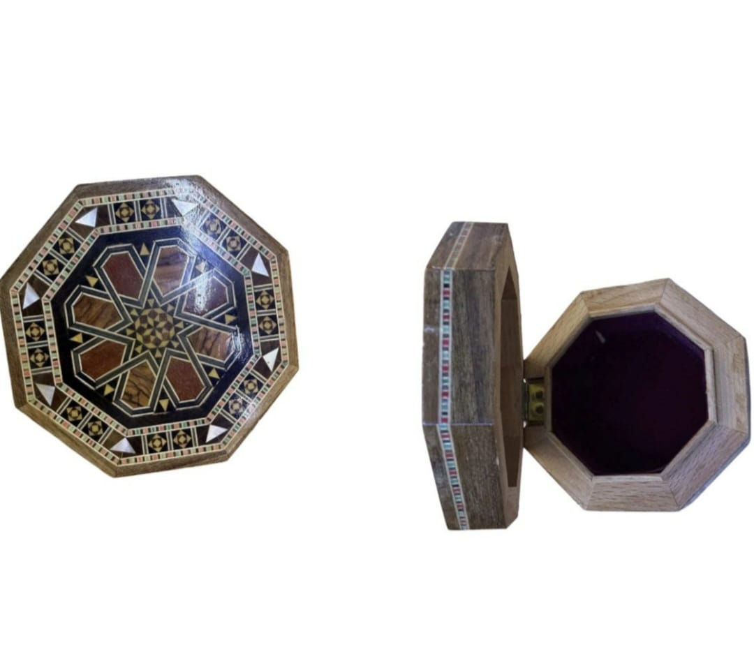 Octagonal Mosaic Inlay Keepsake Box