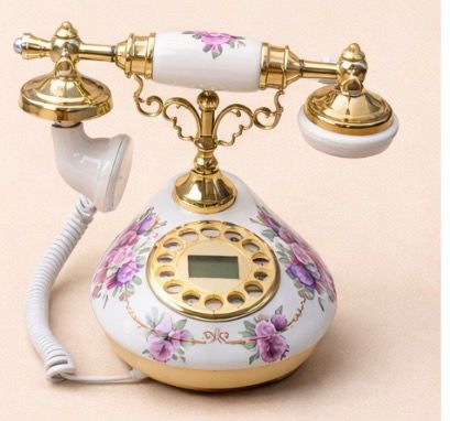 Vintage Floral Rotary Telephone – Classic Luxury Design