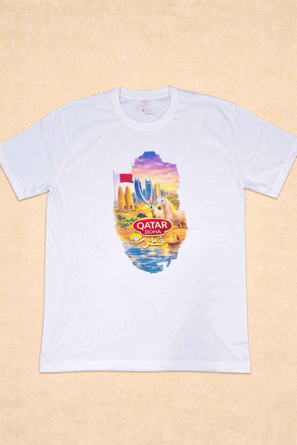 Qatar Skyline & Desert Art T-Shirt
