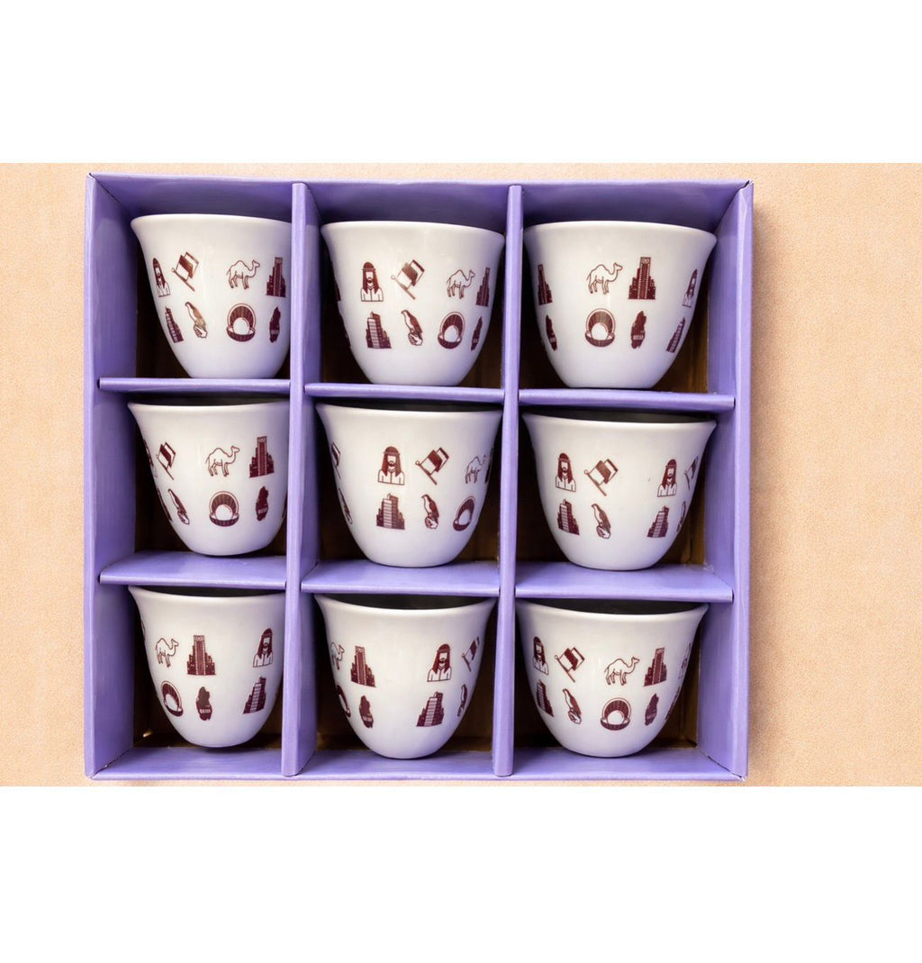 Qatar Heritage Art Coffee Cup Set – 12 Pieces