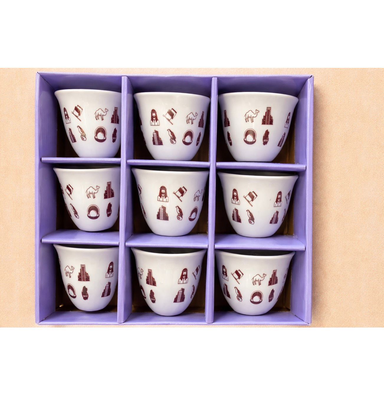 Qatar Heritage Art Coffee Cup Set – 12 Pieces