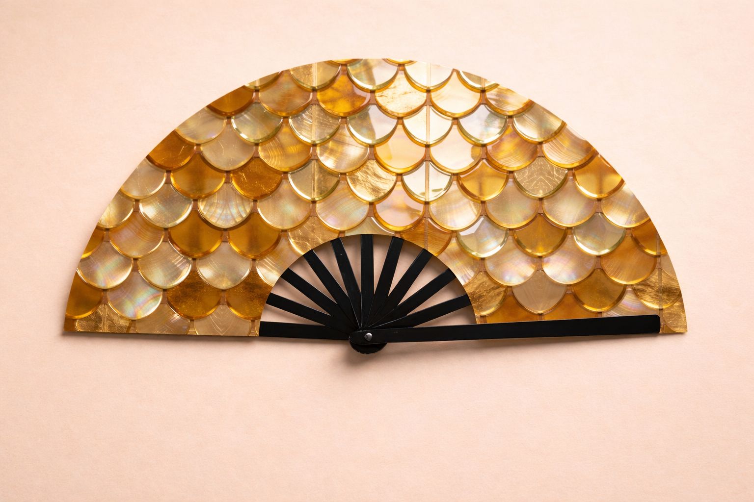 Golden Shell Folding Fan