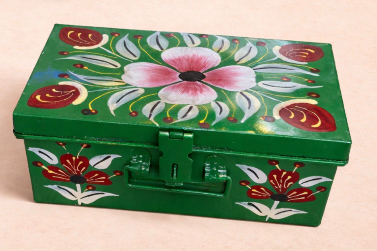 Floral Metal Storage Box –