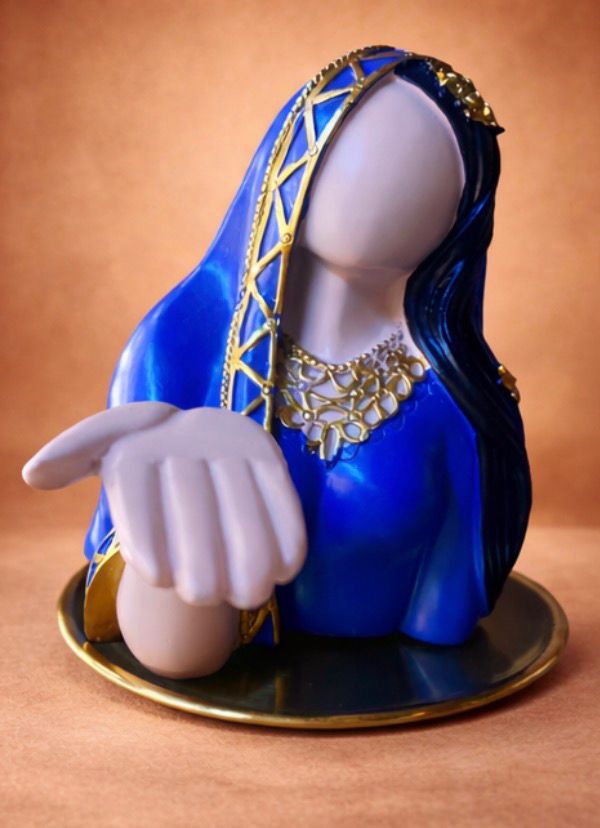 Decorative Hand Tray Holder Figurine – Blue Elegant Design