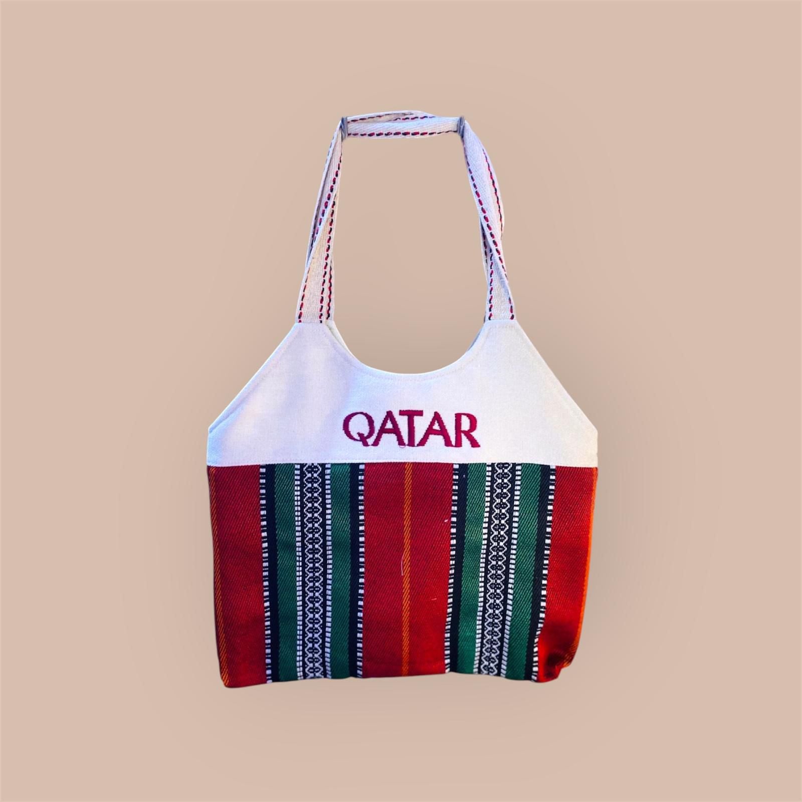 Qatar Red Stripe Heritage Tote