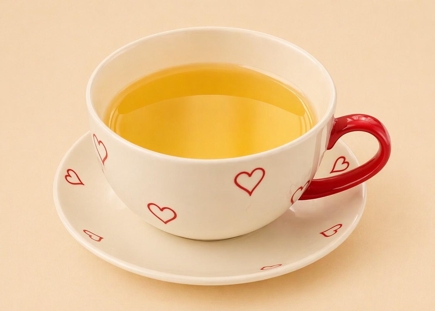 Romantic Heart Pattern Tea Cup & Saucer Set – Elegant Coffee & Tea Mug
