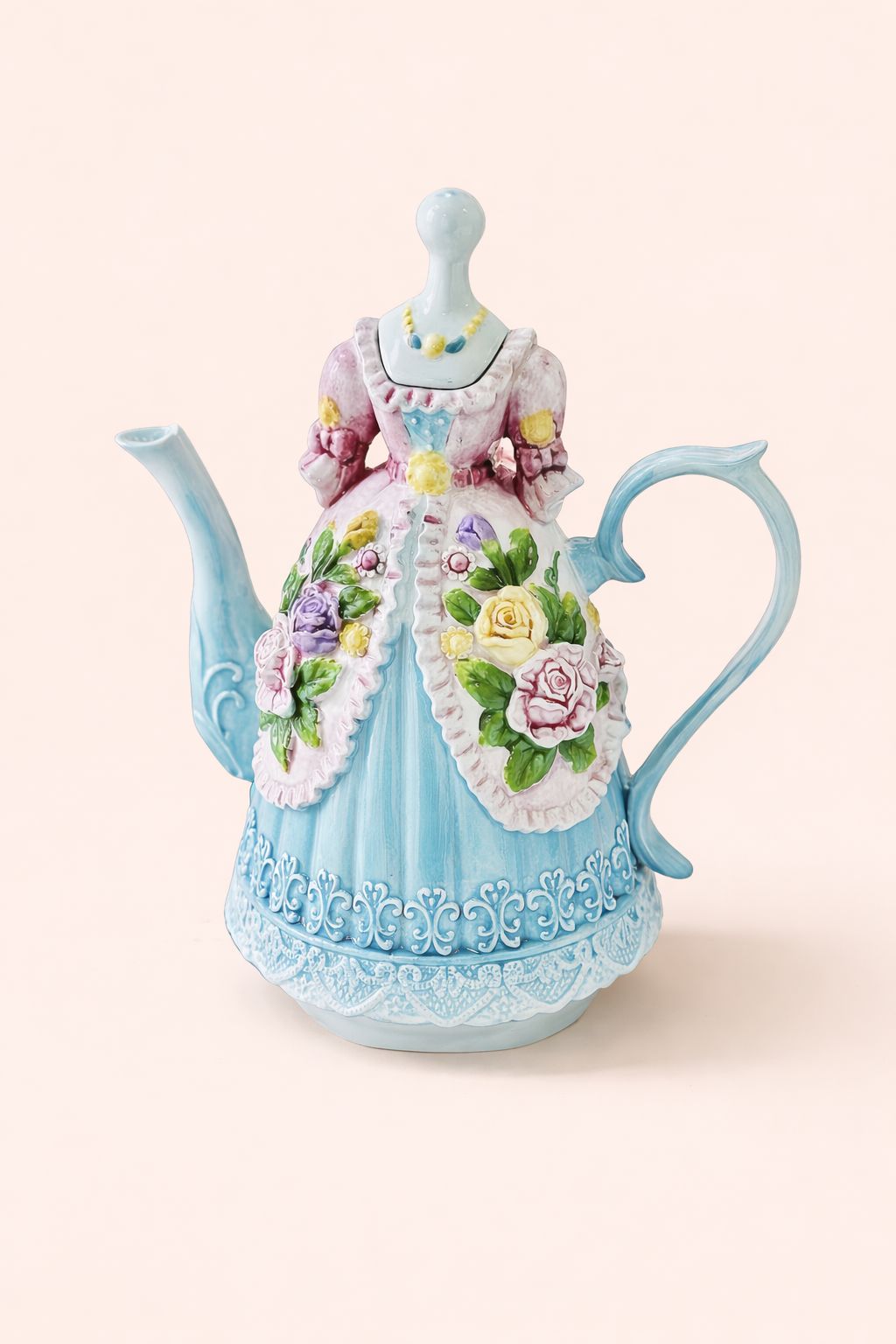 Vintage Lady Dress Decorative Teapot