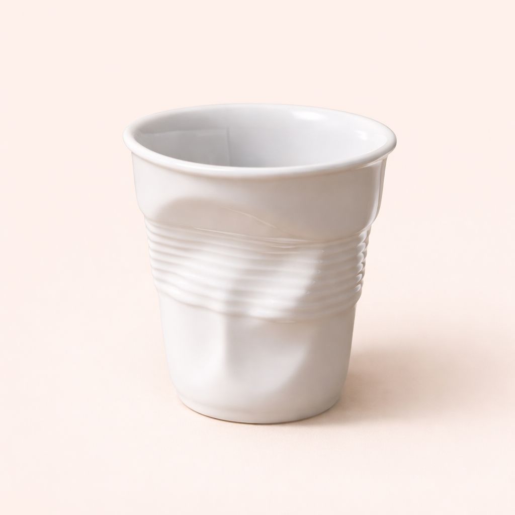 White Textured Ceramic Coffee Cup