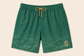 Green Wave Pattern Shorts