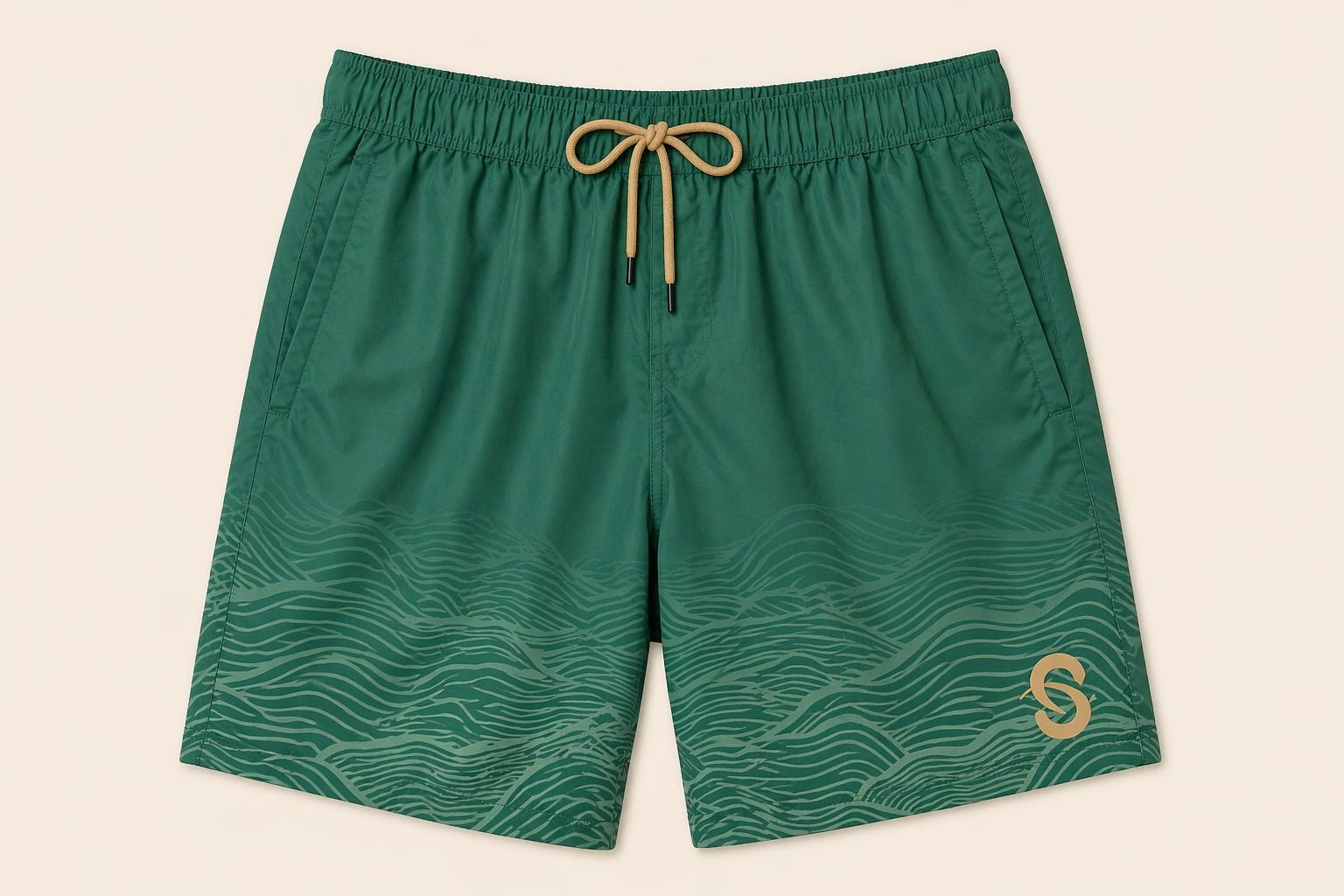 Light Green Solid Shorts