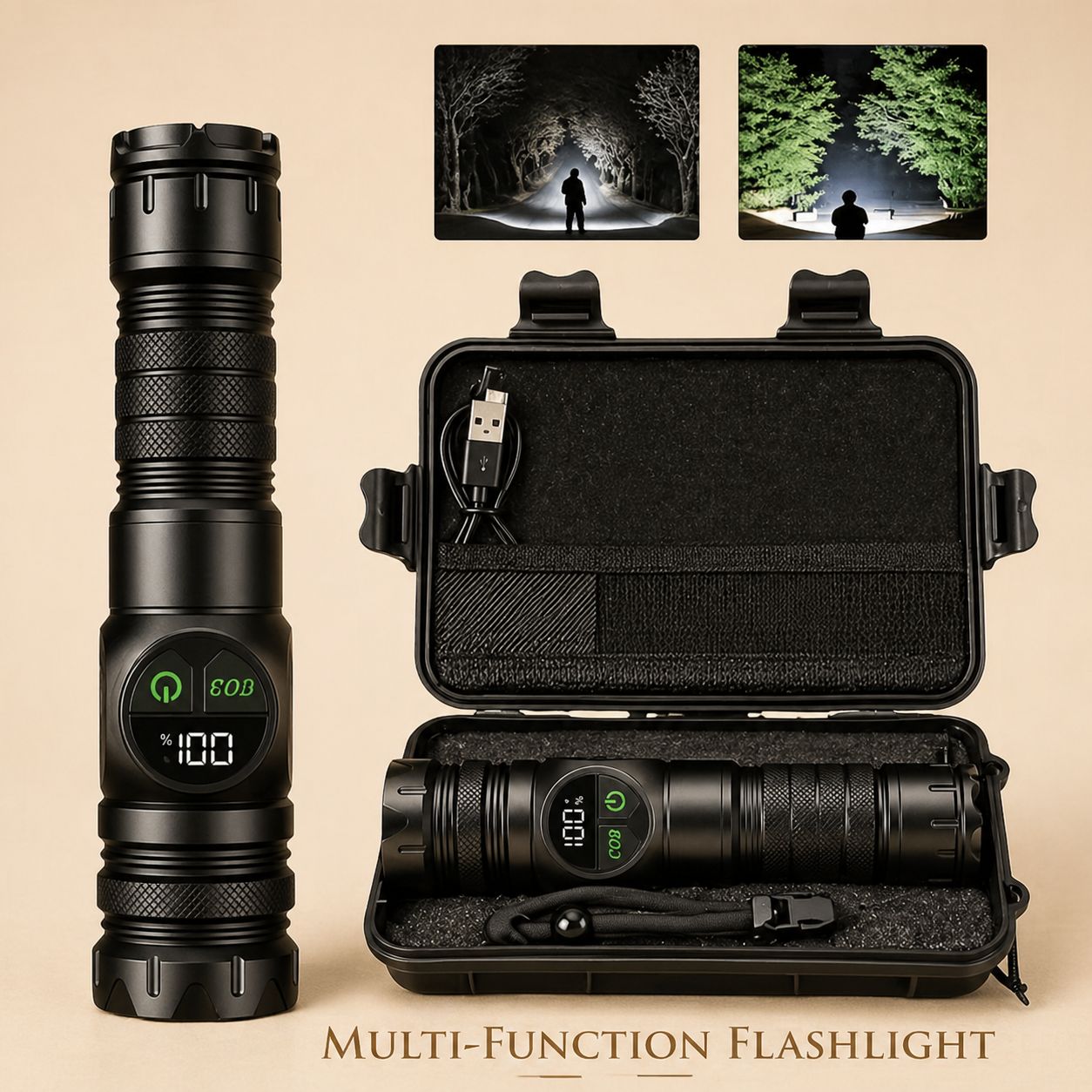 Multi-Function Rechargeable Tactical Flashlight