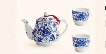 Blue & White Ceramic Teapot Set with Cups – Classic Tea Set