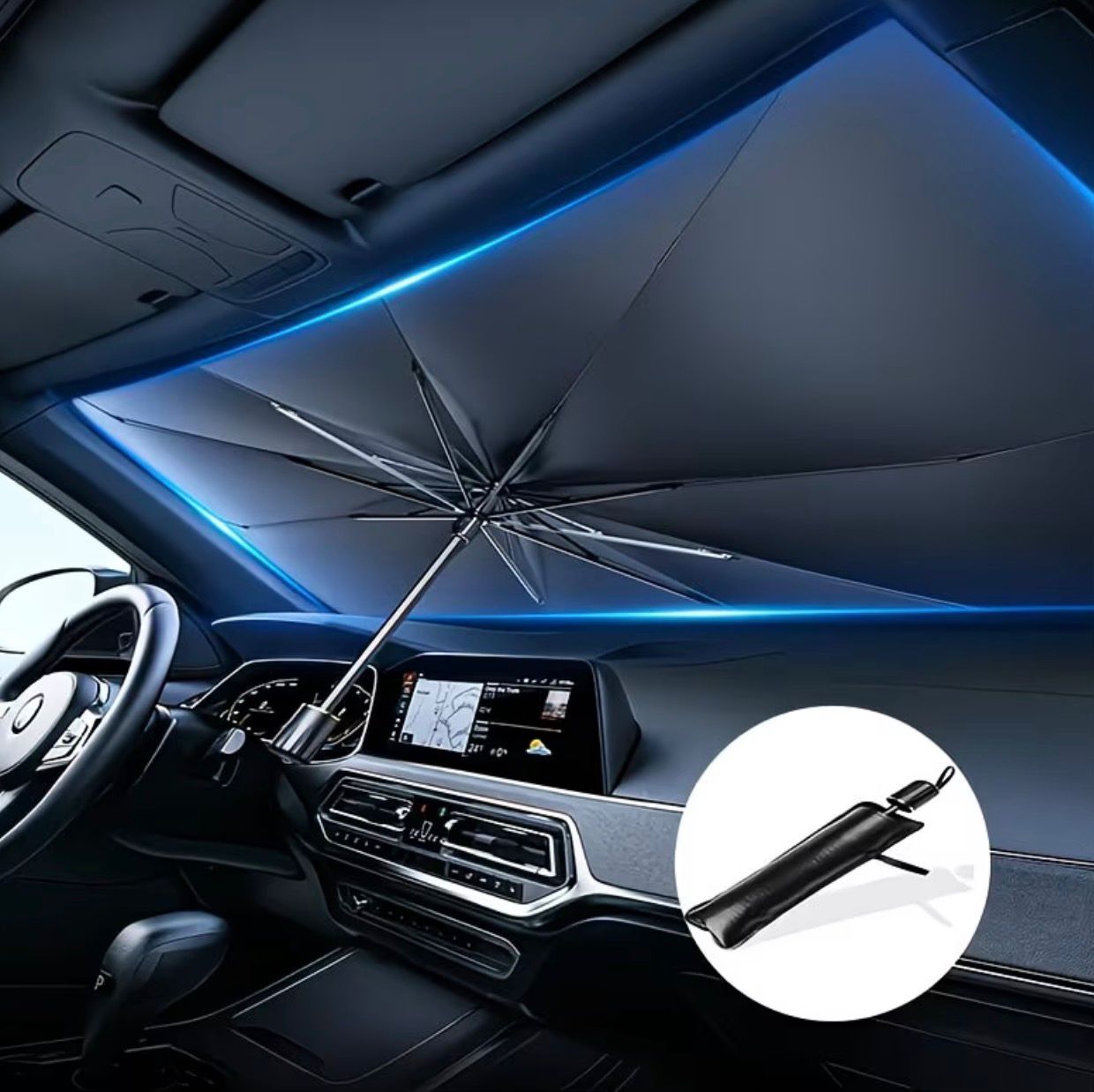 Car Windshield Umbrella Sunshade – Foldable UV Protection