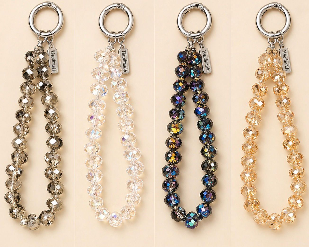 Crystal Beaded Keychain – Luxury Hand Strap Charm