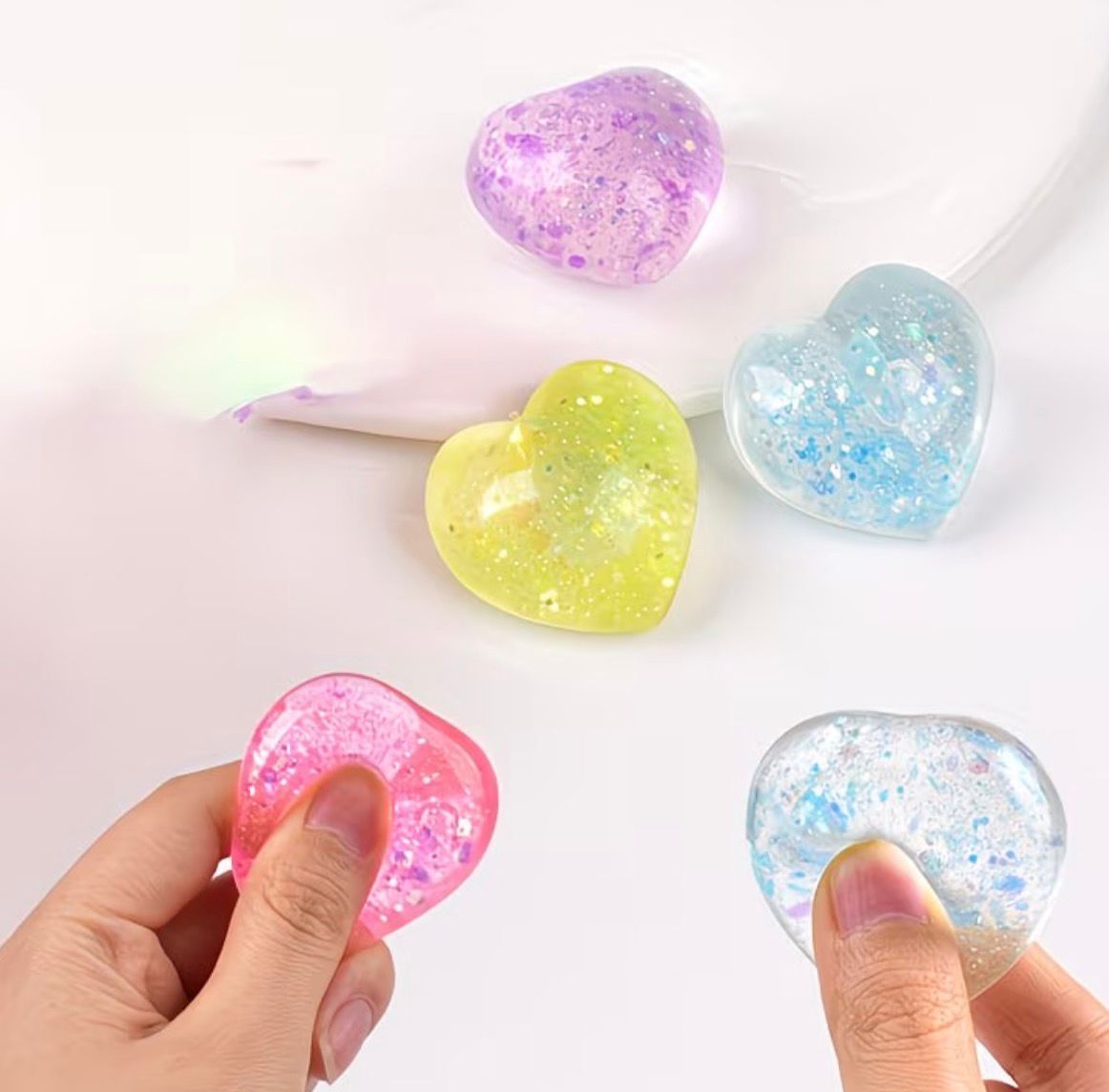 Glitter Heart Stress Toys