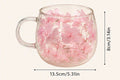 Pink Floral Glass Mug