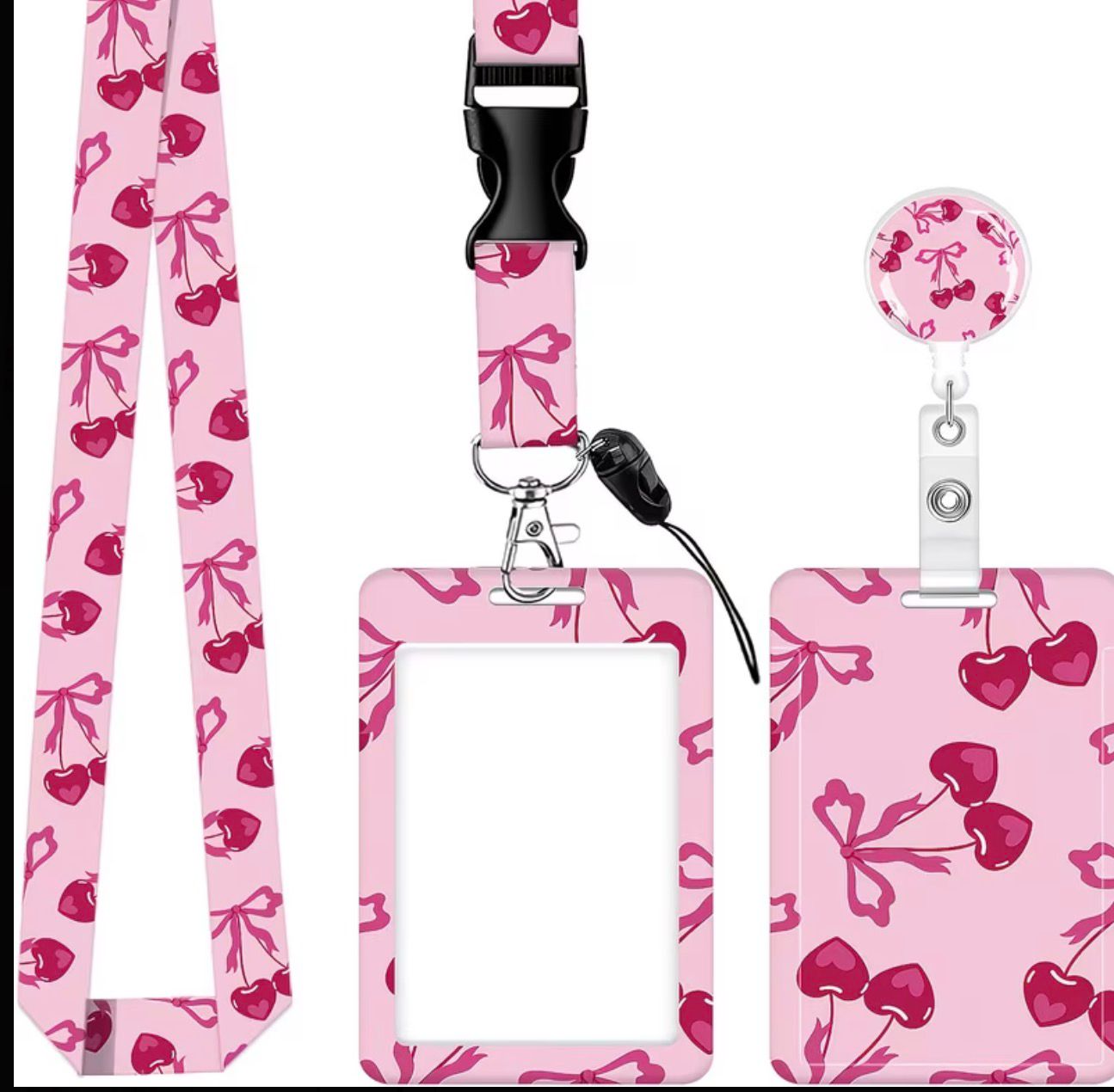 Cherry Pink Lanyard Set