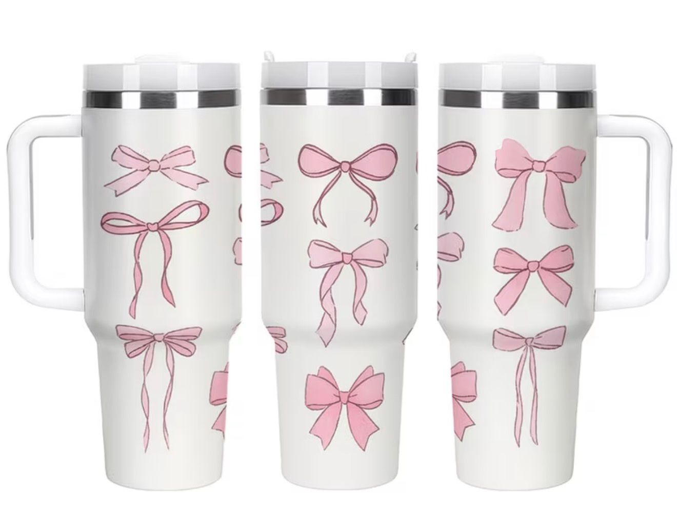 Pink Bow Travel Tumbler