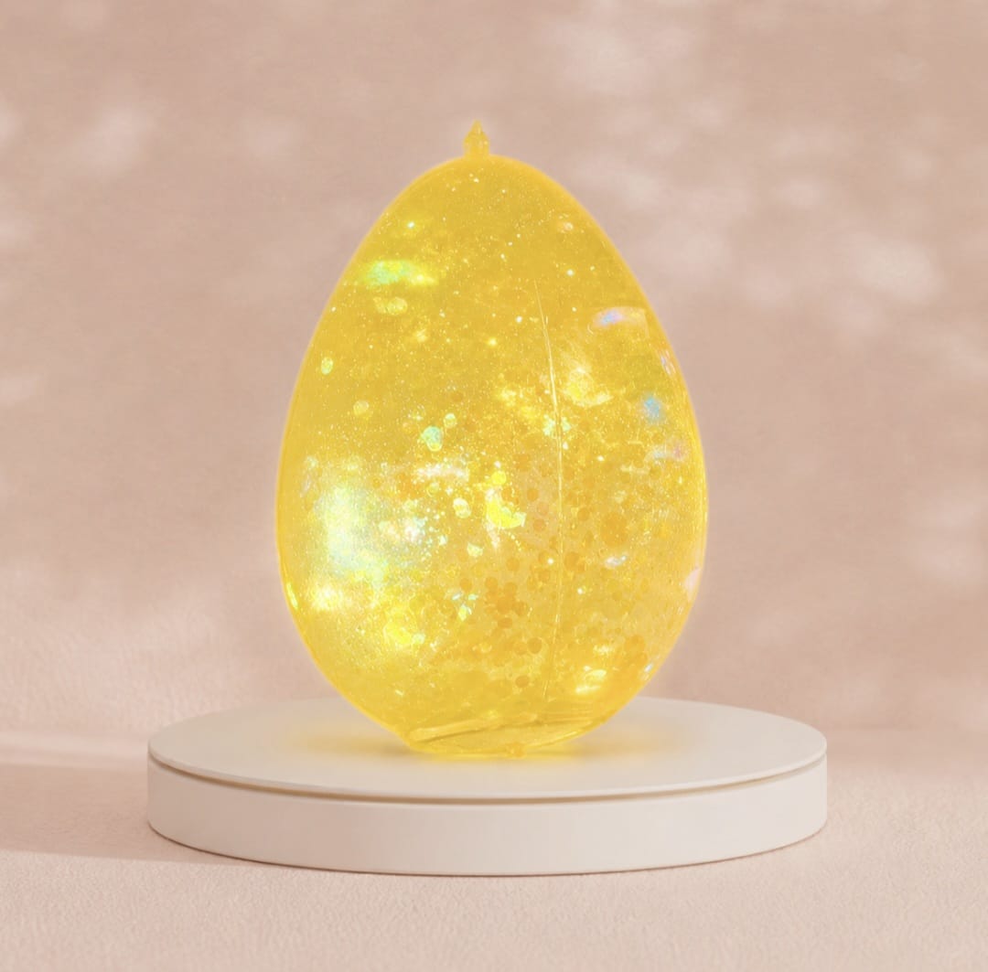 Golden Squishy Glitter Egg 4.5 cm