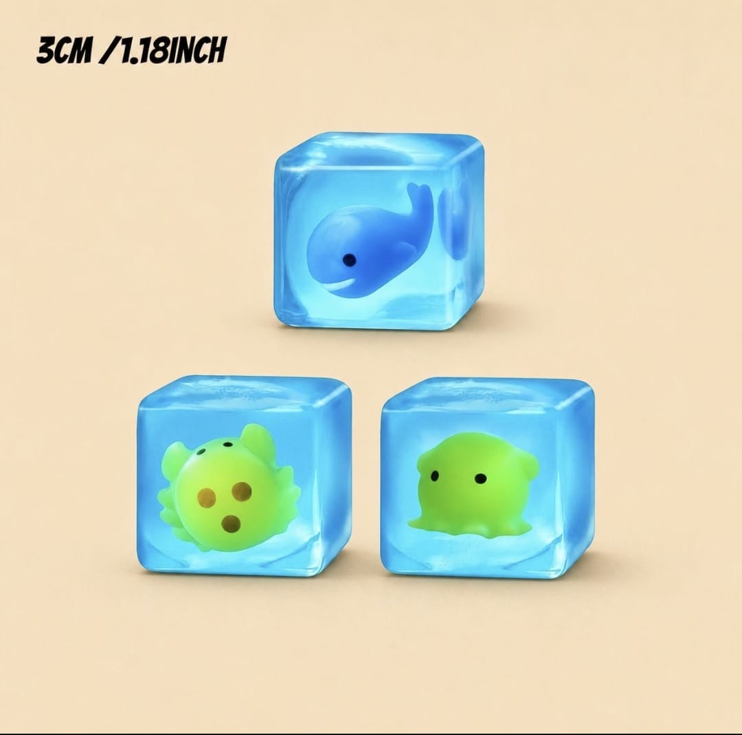 Ocean Animal Ice Cube Squishy one peice glow in dark