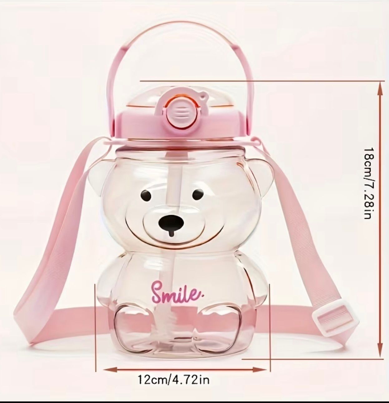 Cute Bear Kids Water Bottle with Straw
