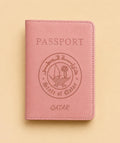 Qatar Passport Cover – Premium PU Leather Travel Passport Holder (Pink)