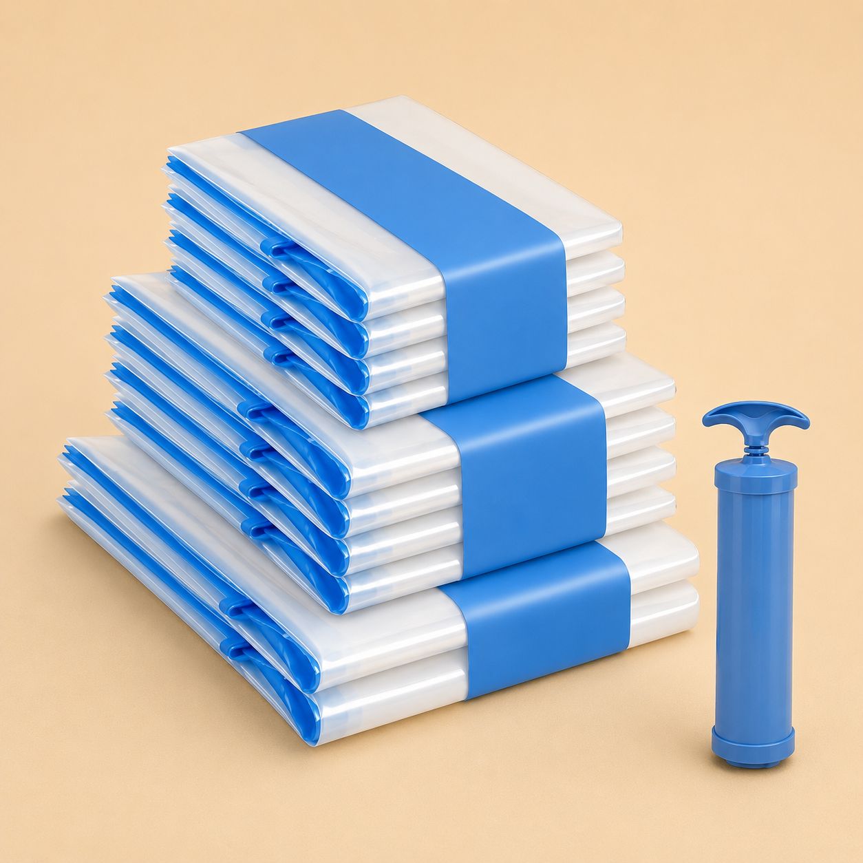 🧳 Vacuum Storage Bags Set with Hand Pump – 10 Pieces