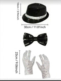 Sequin Party Accessory Set (Hat, Bow Tie & Gloves)