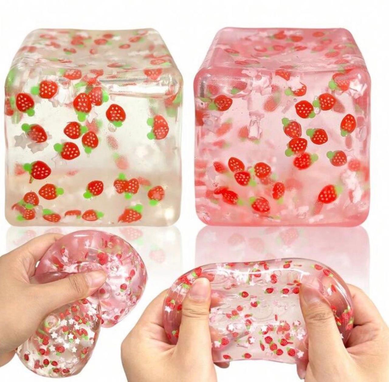 ‏Strawberry Jelly Squishy Cube