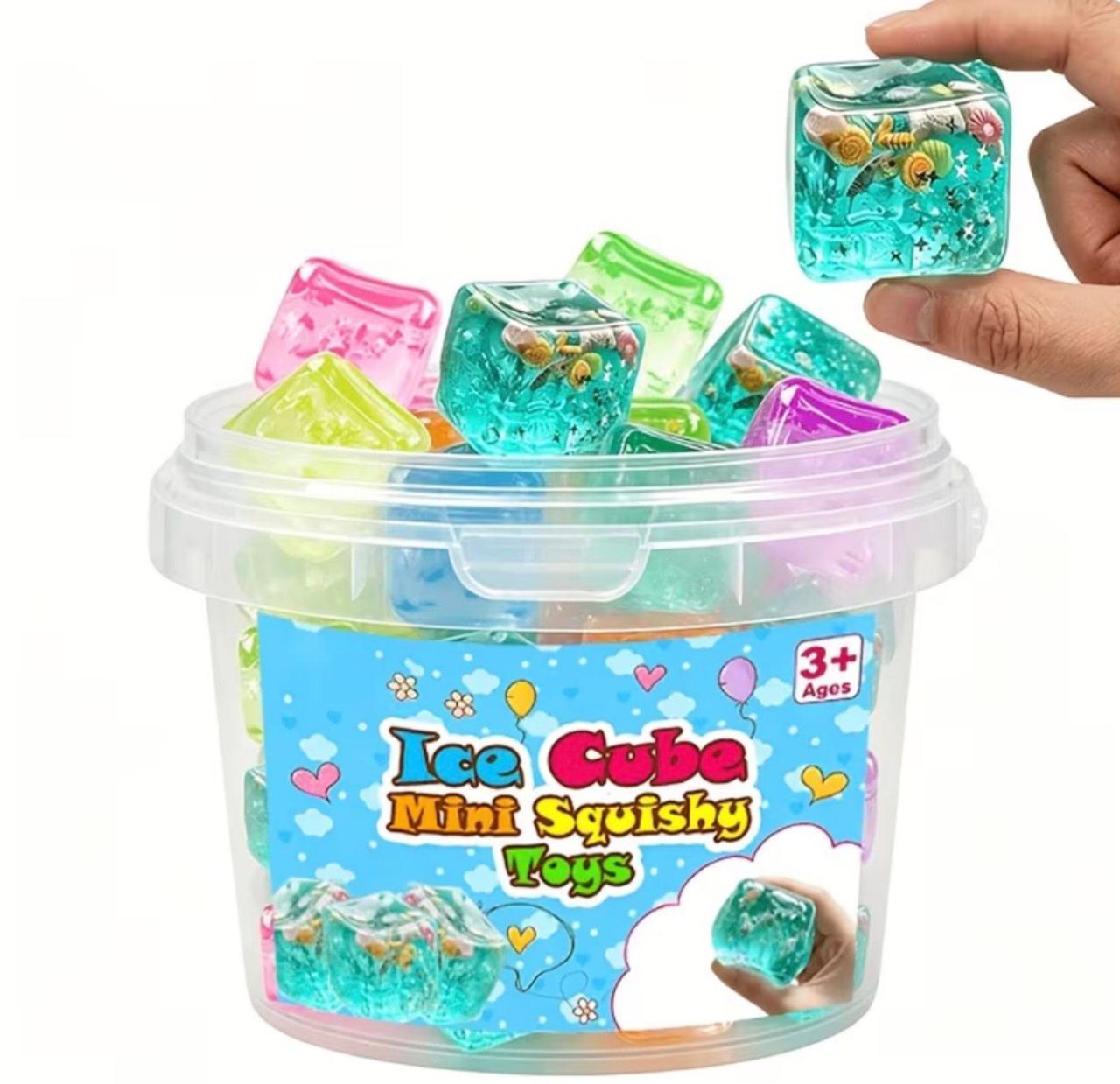 ‏Ice Cube Mini Squishy Toys – 22 Pieces