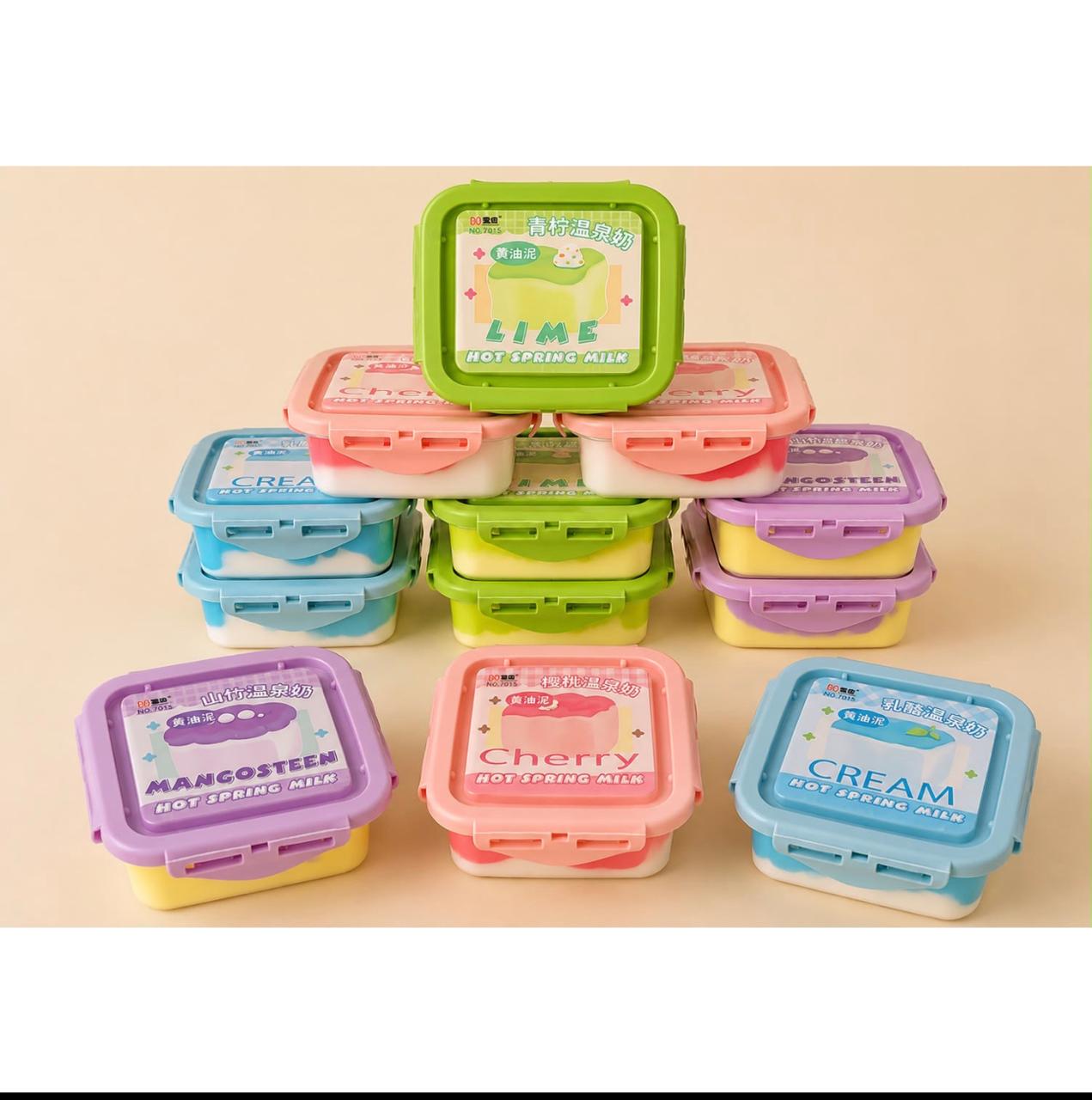 ‏Hot Spring Milk Slime Collection – Fruit Scented Slime Set