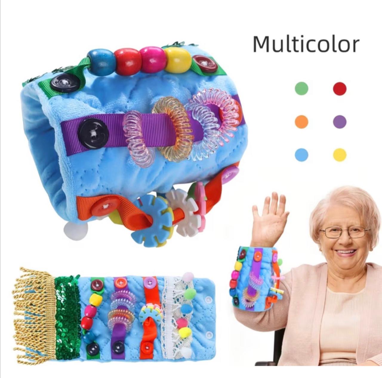 Dementia Sensory Activity Cuff for Seniors – Fidget Therapy Wrist Sleeve