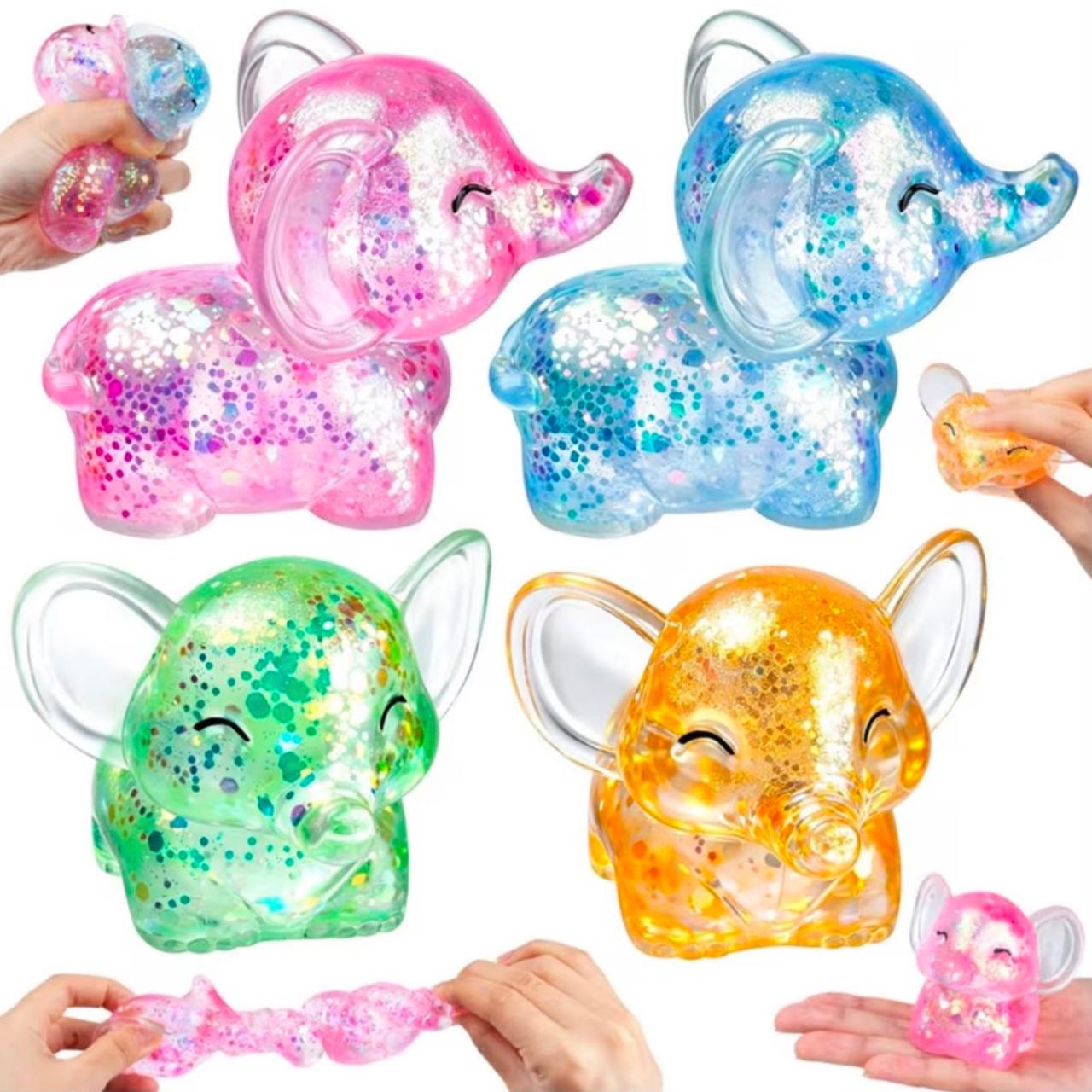Glitter Elephant Squishy Stress Toy