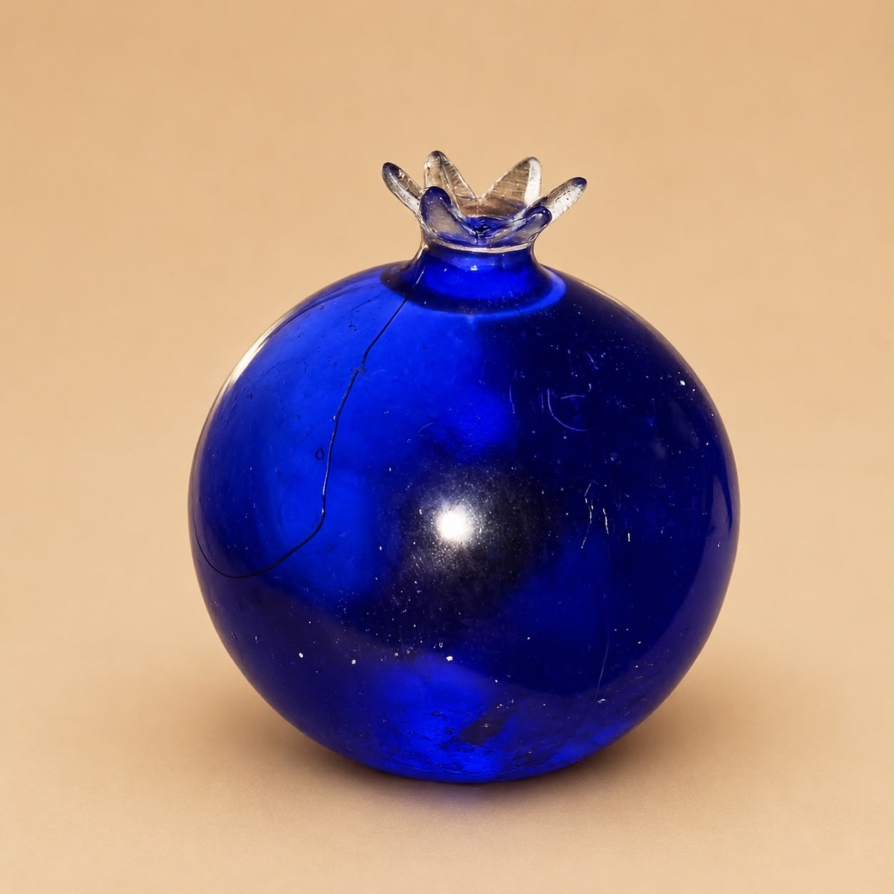 Blue Glass Pomegranate Ornamen