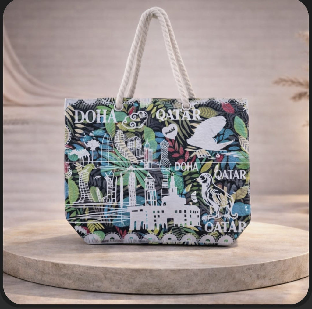Qatar Heritage Skyline Tote – Classic Edition