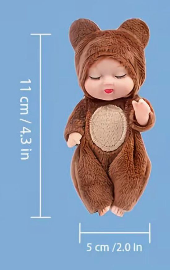 Cute Sleeping Baby Doll – Animal Costume Mini Figure (Random Design)